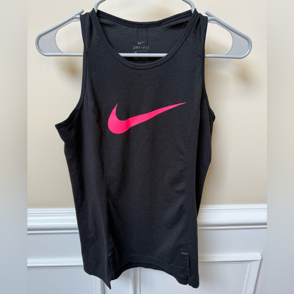 Nike Dri-FIT Black Tank with Pink Swoosh